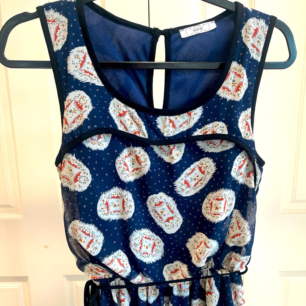 Blue patterned dress